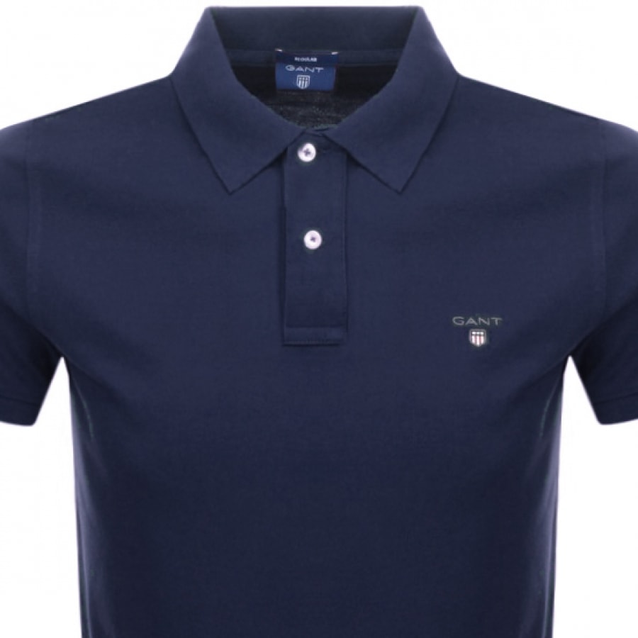 Alternative Image for ProductGant Oxford Pique Rugger Polo T Shirt Navy2